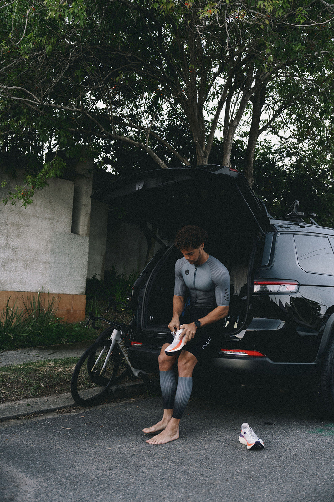 Unisex CdA Aero calf sleeve - Gunmetal Grey