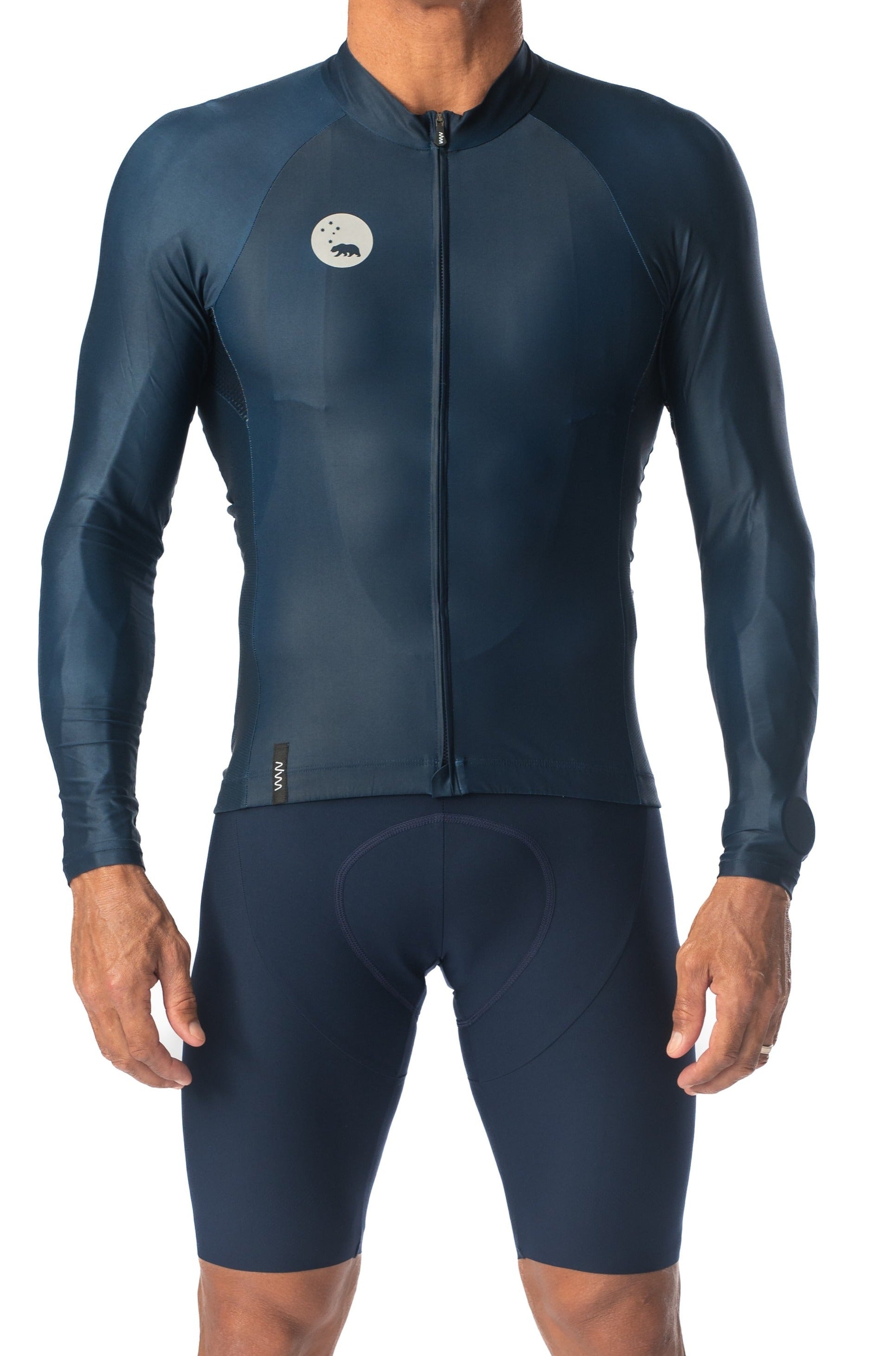 Men s Lightweight Long Sleeve Cycling Jersey Navy