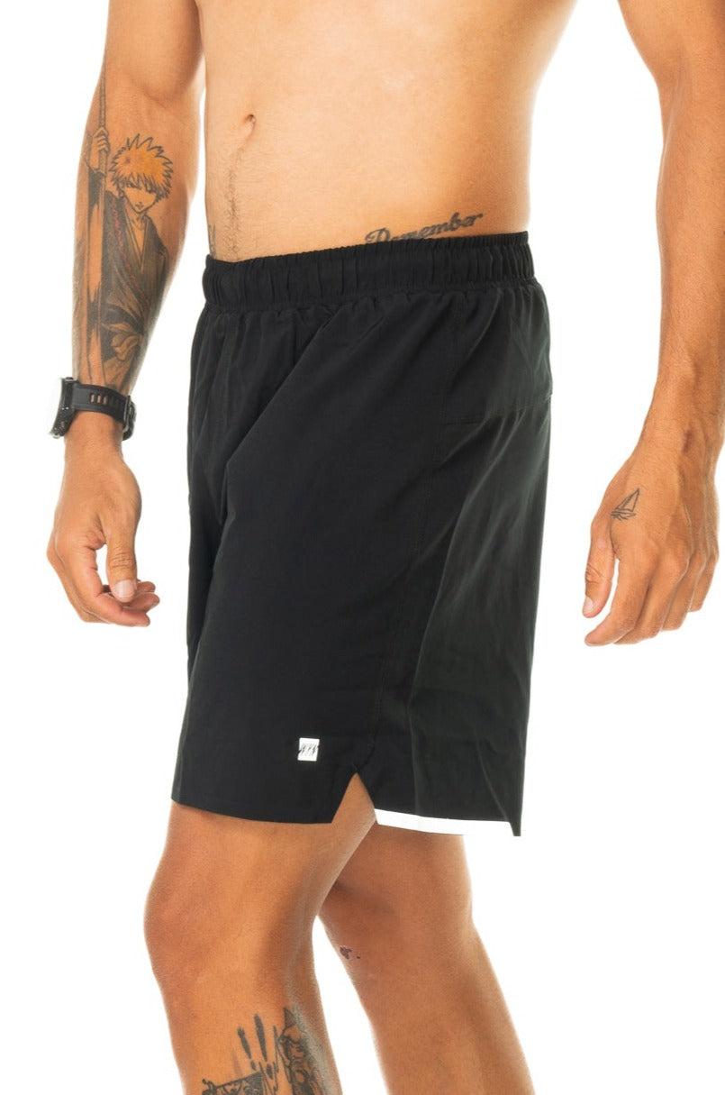 WYN active noosa 2.0 run short (7")- black