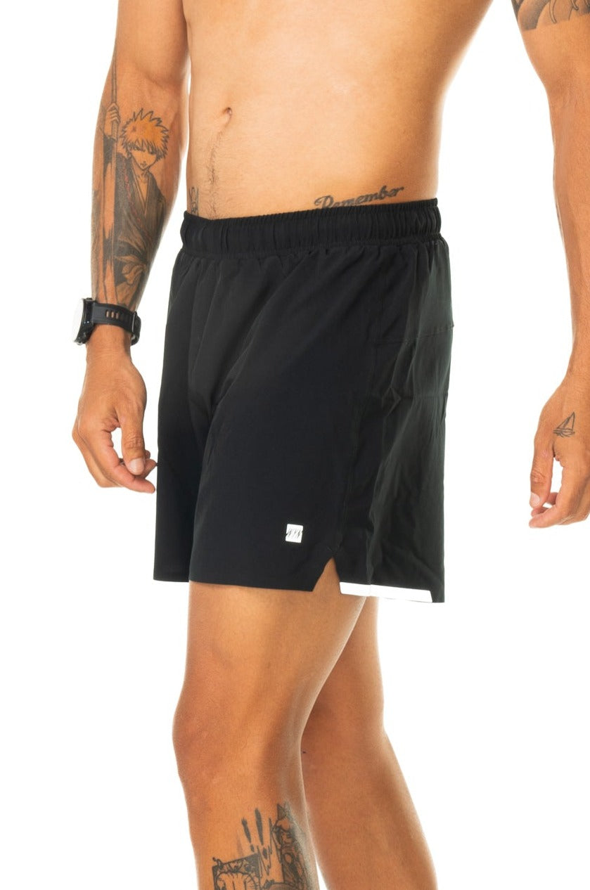 WYN active noosa 2.0 run short (5")- black