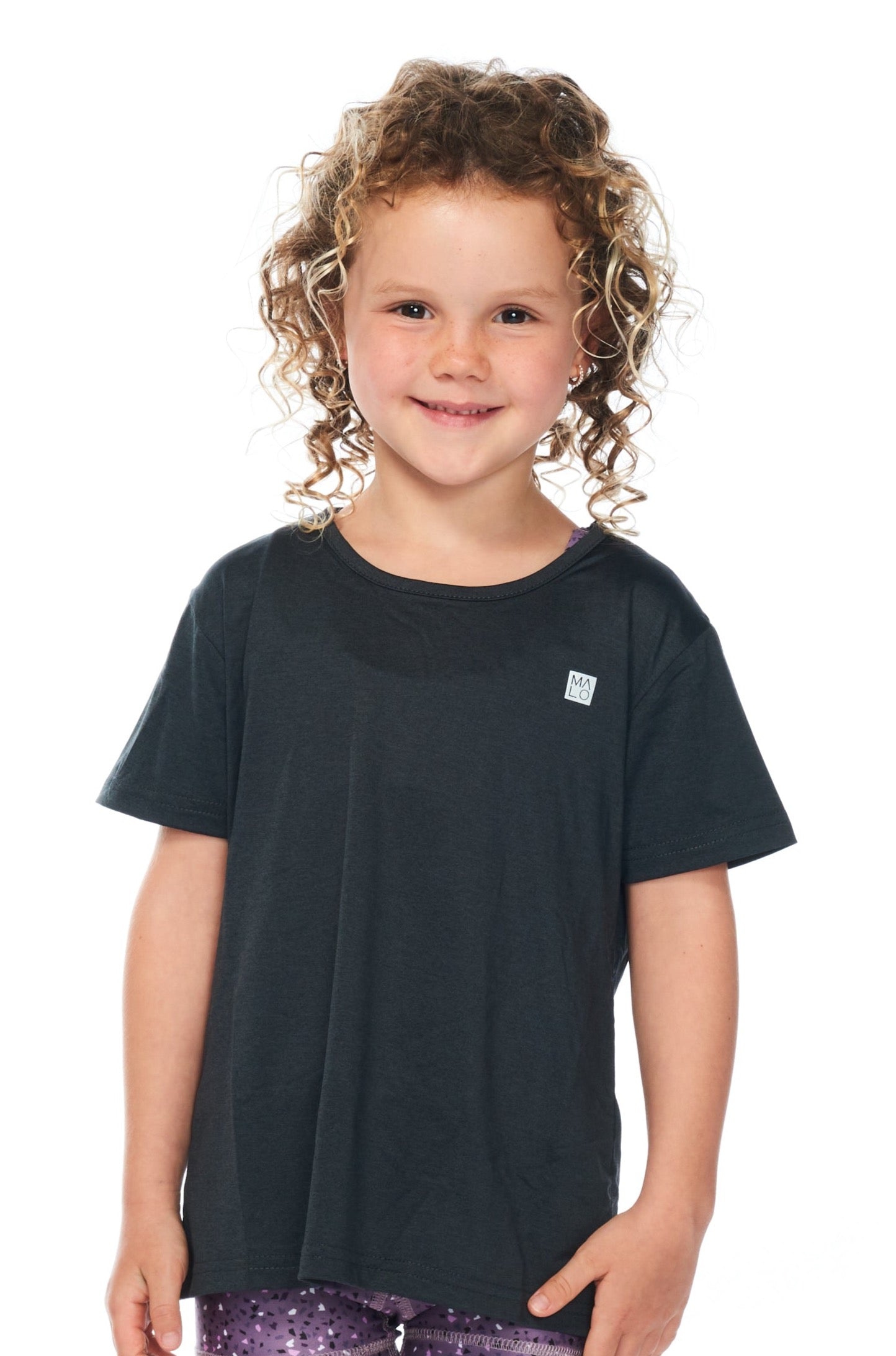 WYN by MALO Girls Tee - Dark Grey