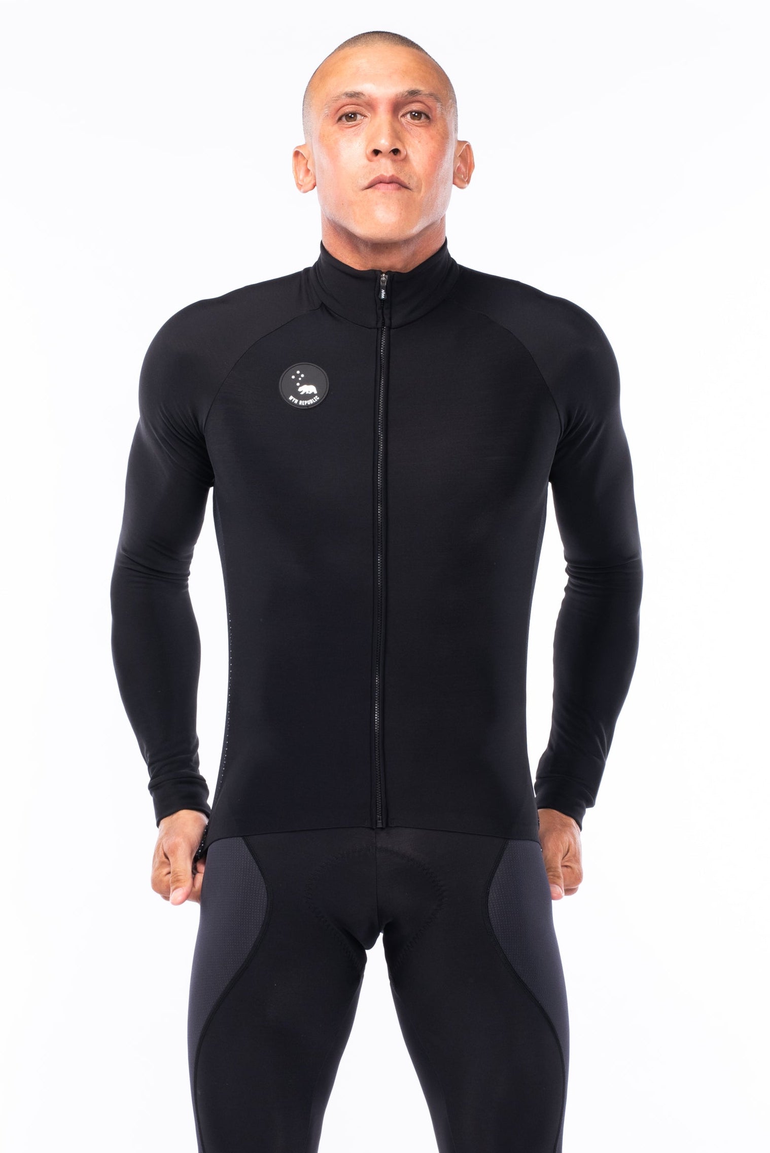 Men's Italian Thermal Cycling Jacket - Black