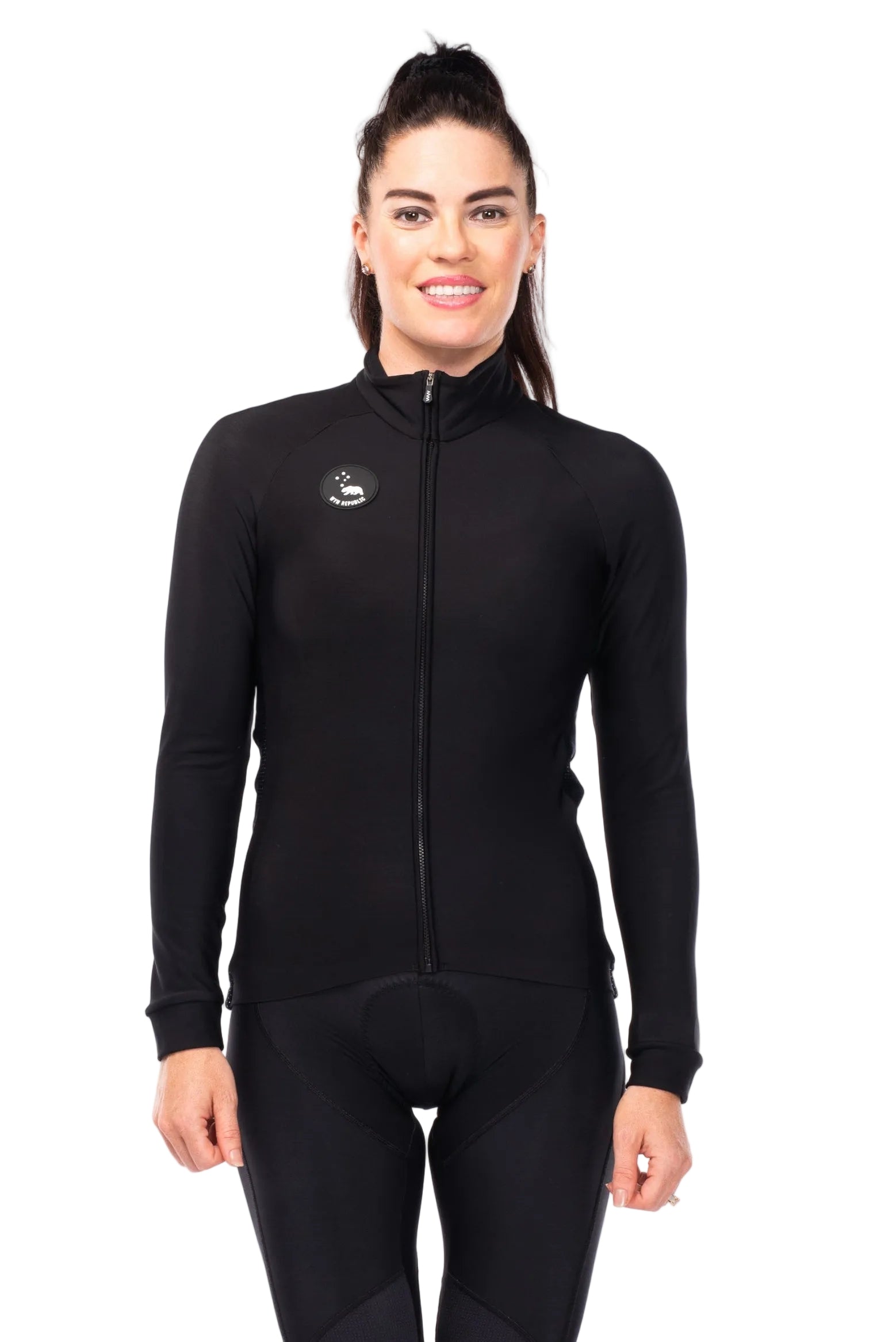 Women's Italian Thermal Cycling Jacket - Black