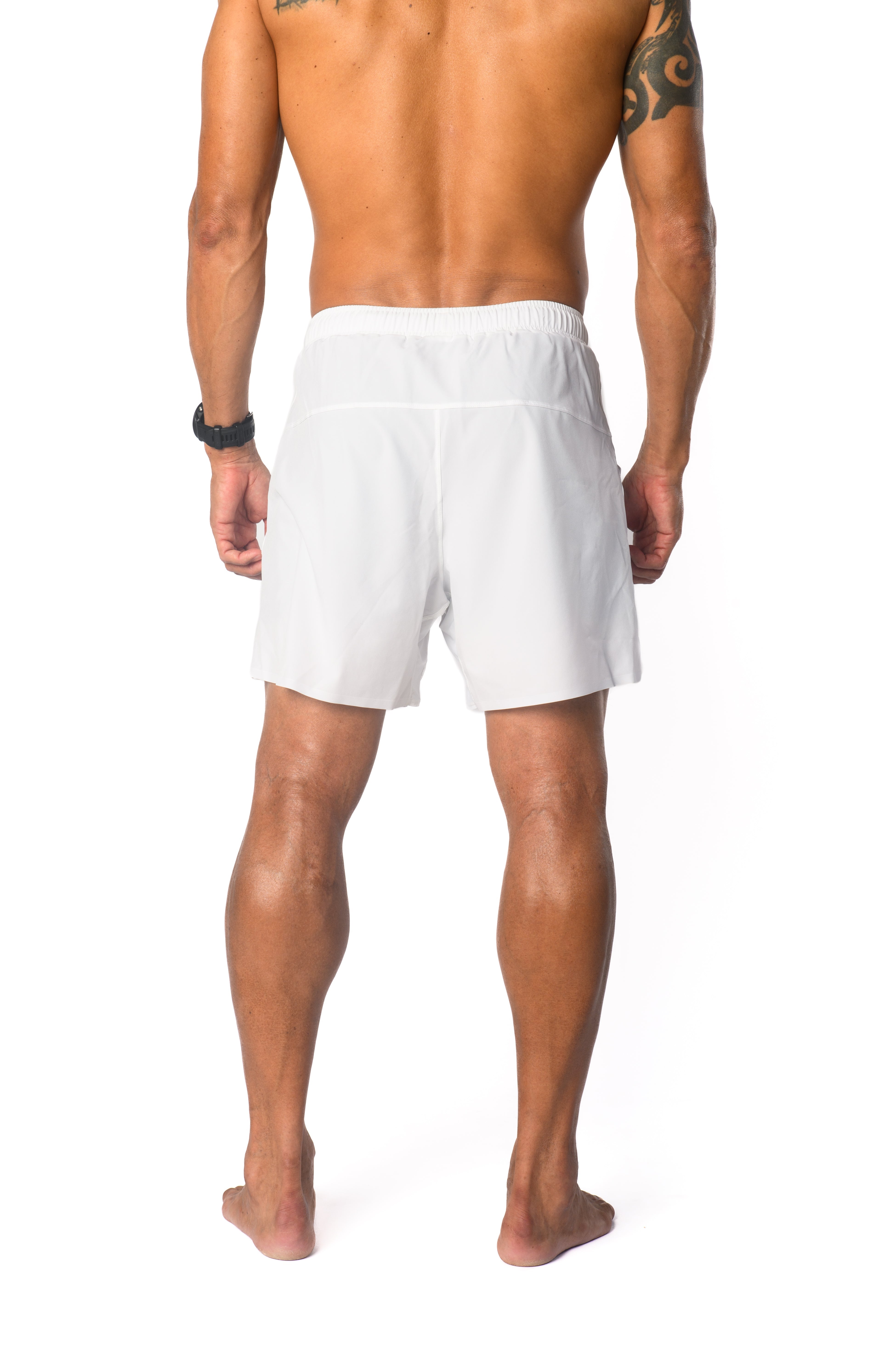 Men's Hybrid Short (6")- White