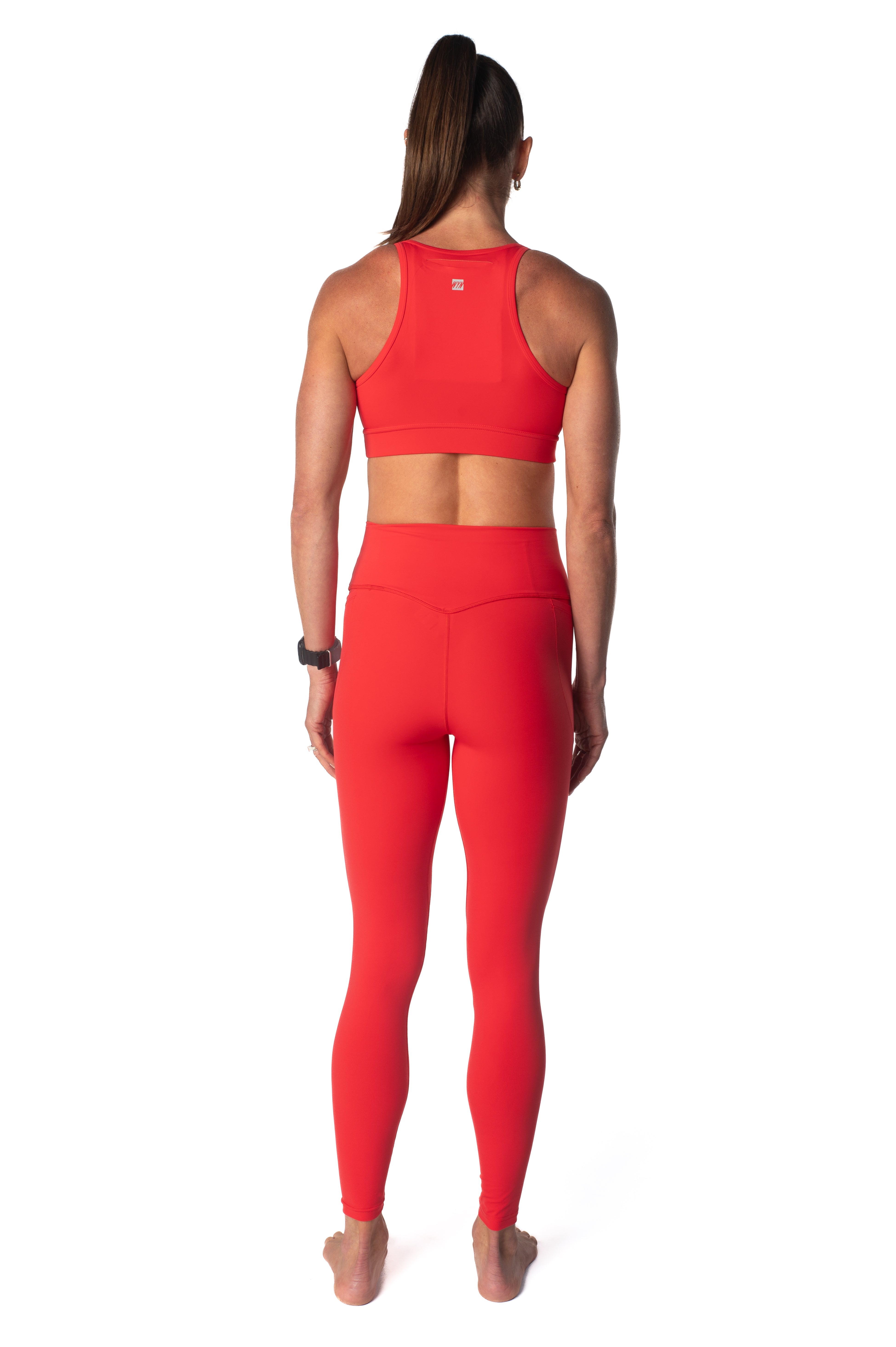 Women's Hybrid Full Length Tights - Race Red