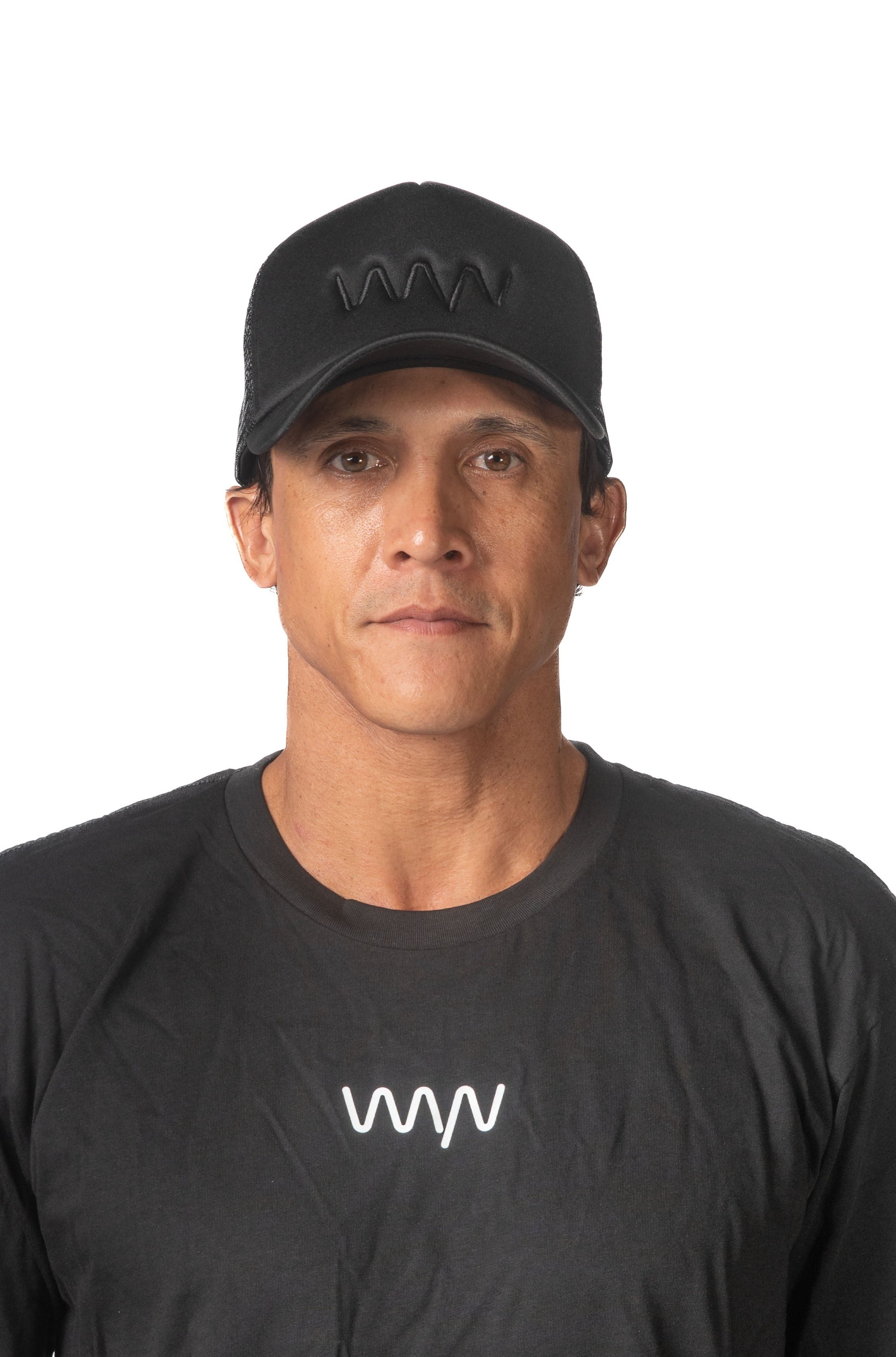 Black On Black Mesh Trucker
