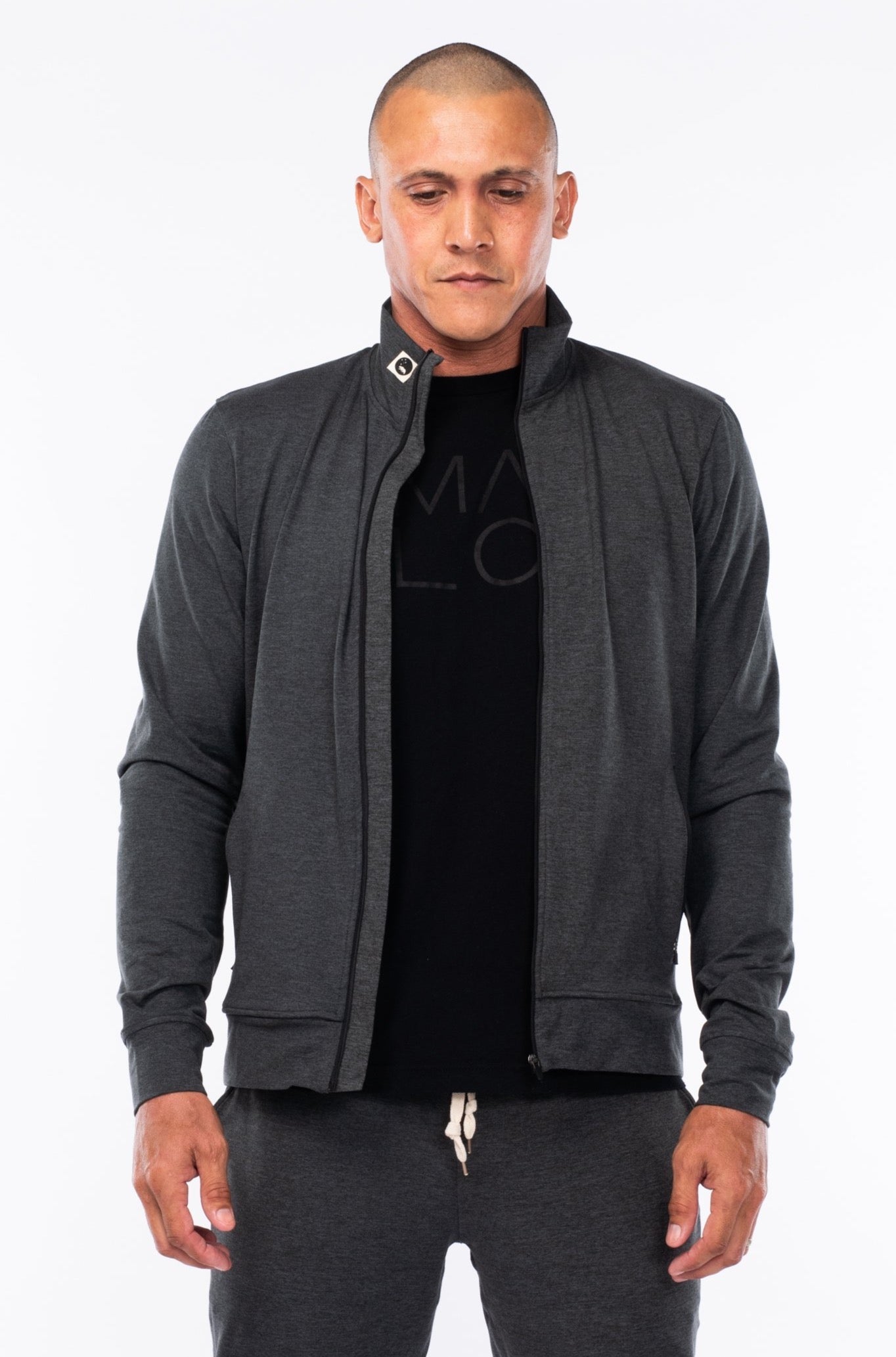 WYN by MALO men's bomber jacket - slate heather