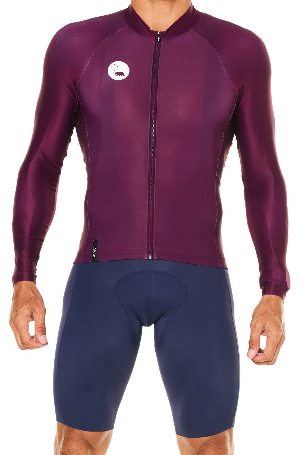 men's lightweight long sleeve cycling jersey - tyrian