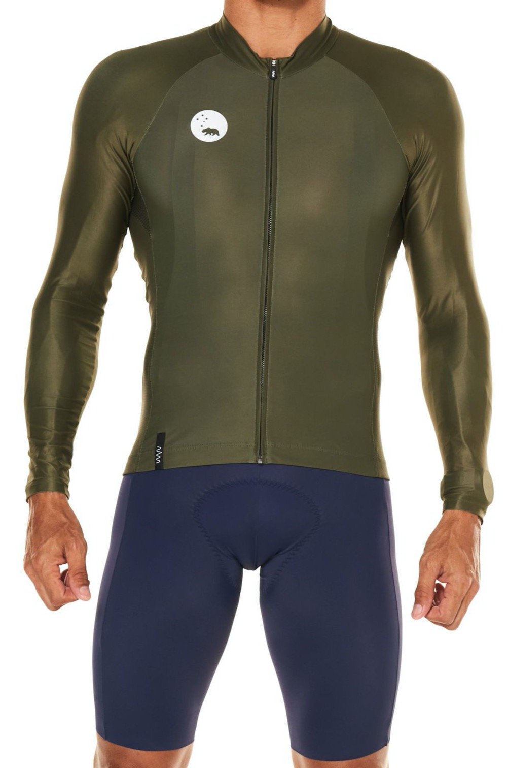 men's lightweight long sleeve cycling jersey - olive