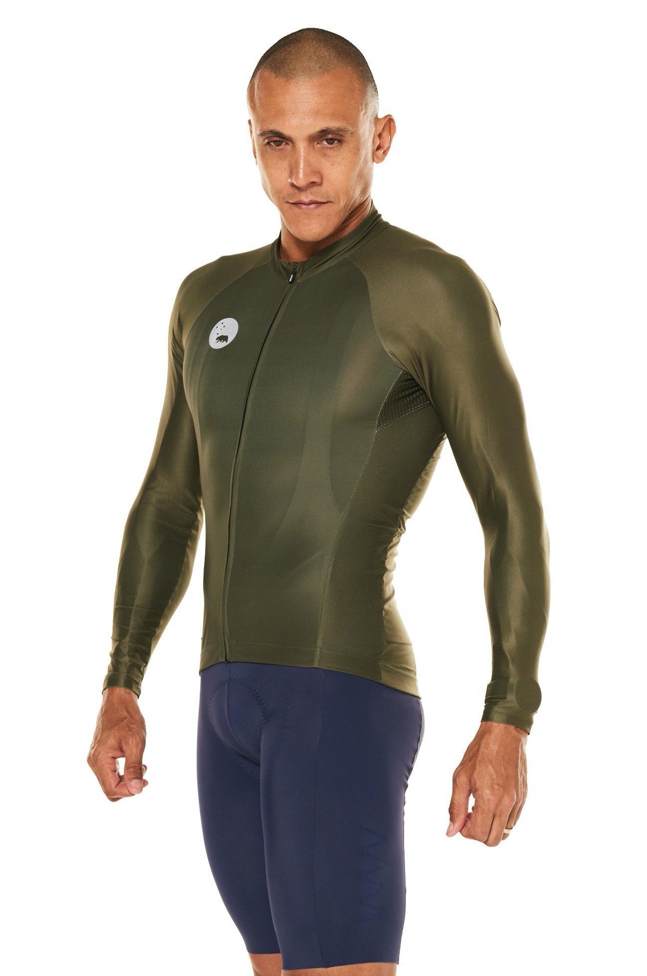 Men's Lightweight Long Sleeve Cycling Jersey - Olive