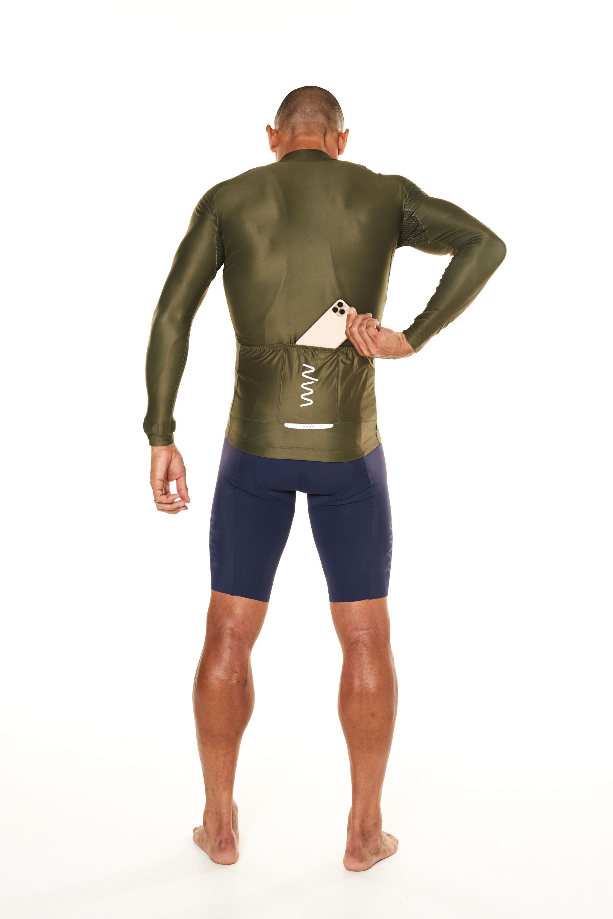 Men's Lightweight Long Sleeve Cycling Jersey - Olive