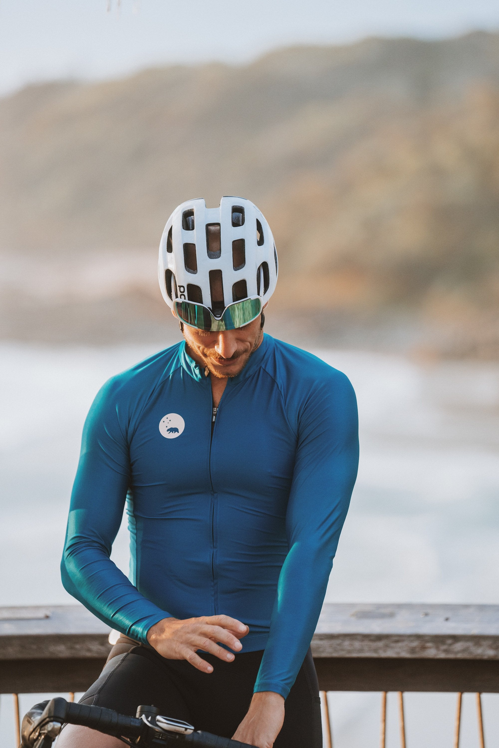 Men's Lightweight Long Sleeve Cycling Jersey - Jade