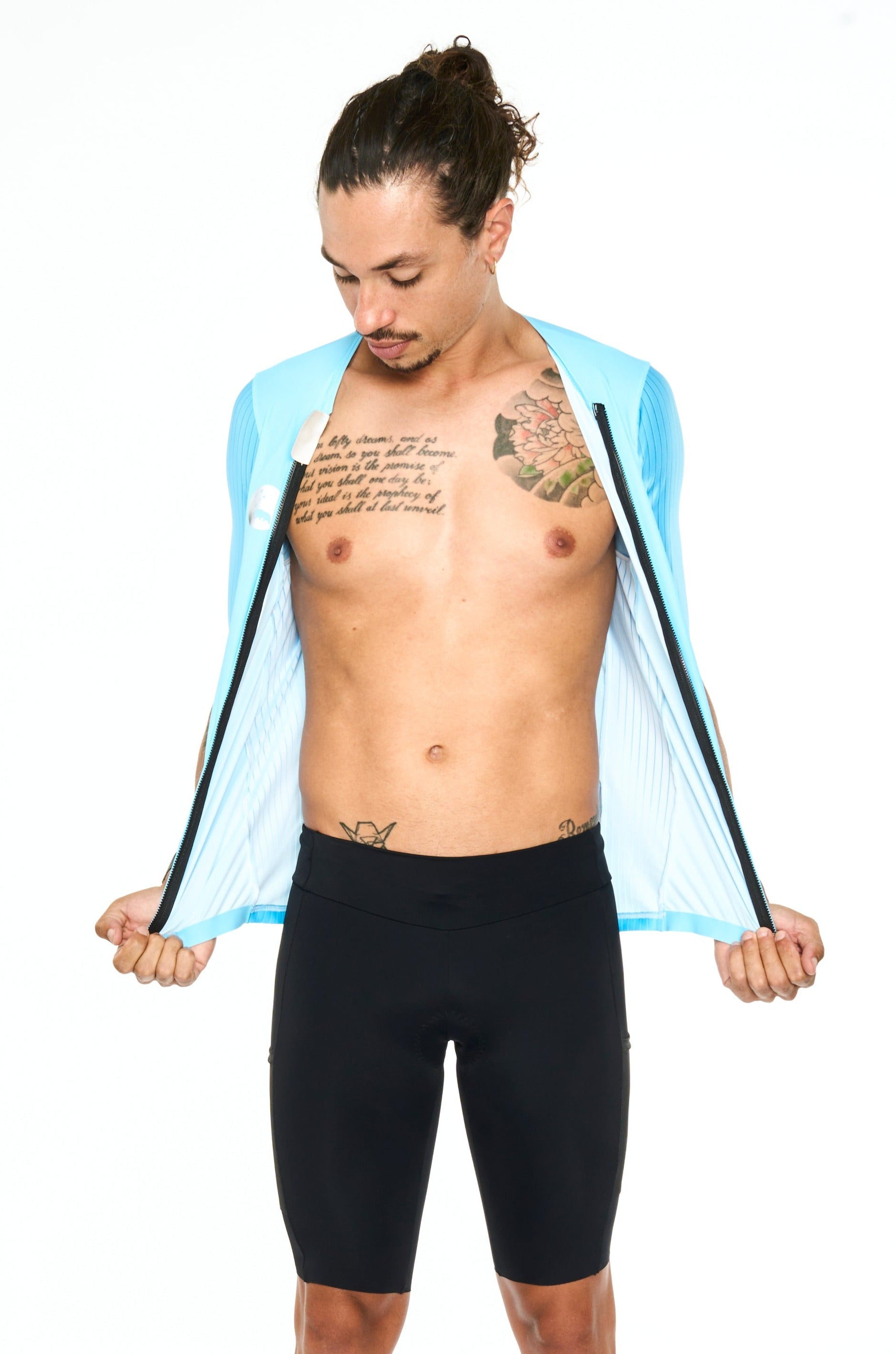 Men's Hi Velocity X Sleeved Tri Top - Sky Blue