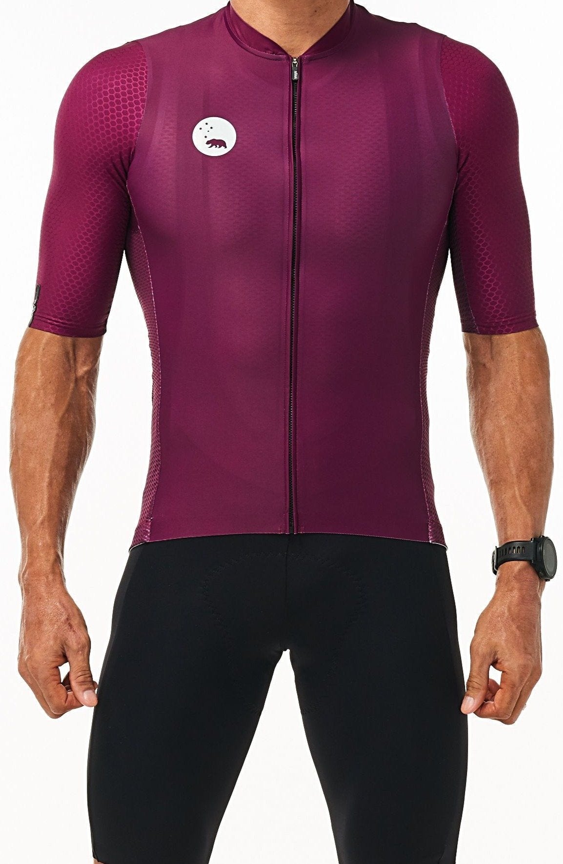 men's LUCEO hex racer cycling jersey - tyrian