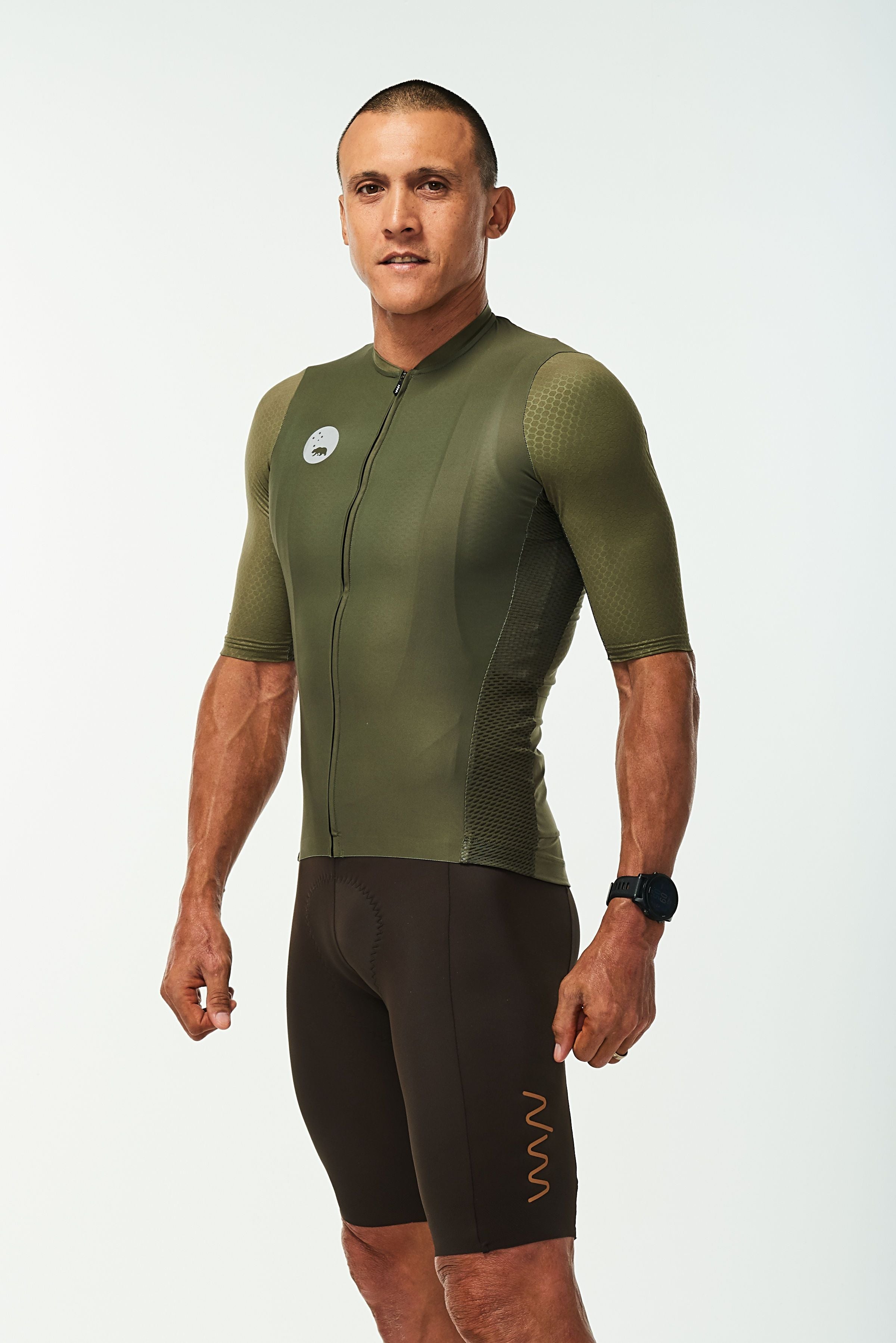Men's LUCEO Hex Racer Cycling Jersey - Olive