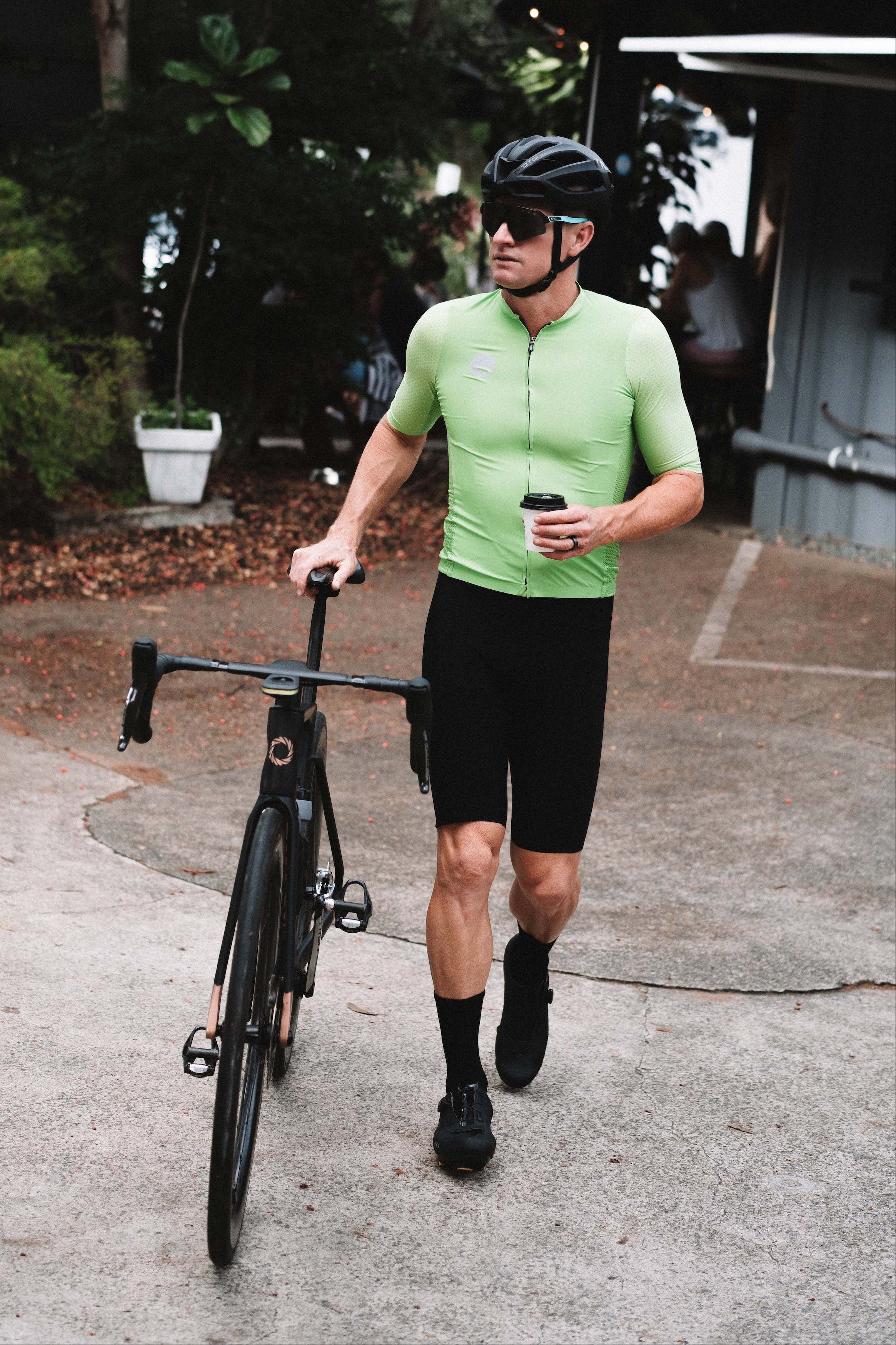Men's LUCEO Hex Racer Cycling Jersey - Lime Green
