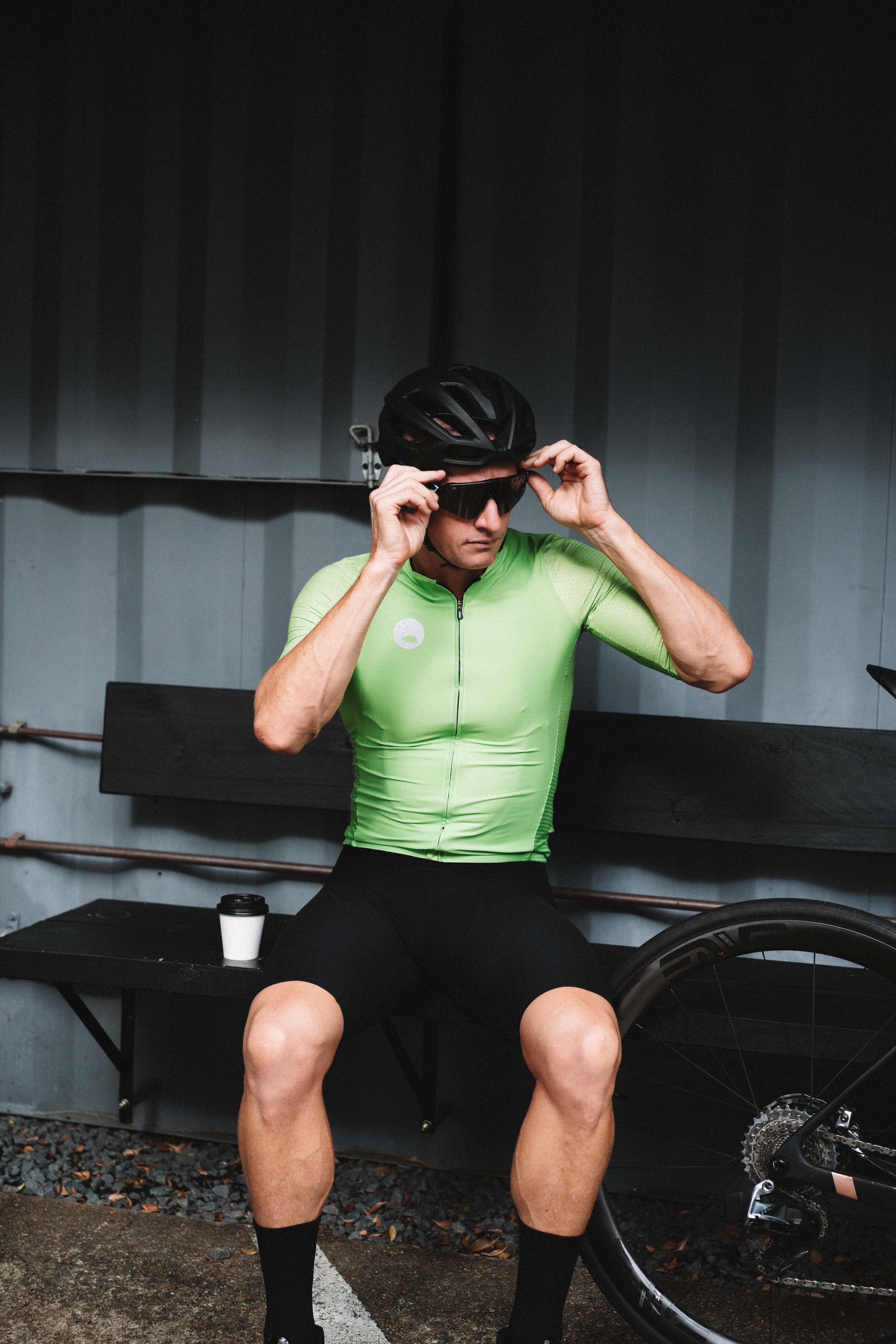 Men's LUCEO Hex Racer Cycling Jersey - Lime Green