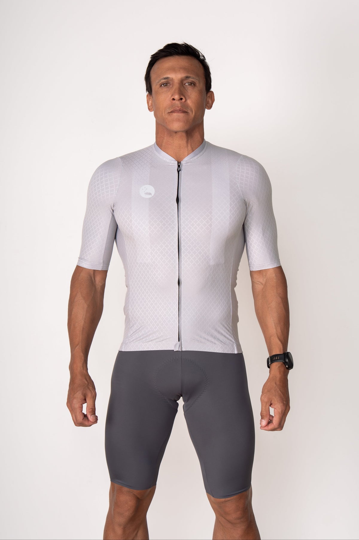 Men's LUCEO Pro Racer Cycling Jersey - Silver