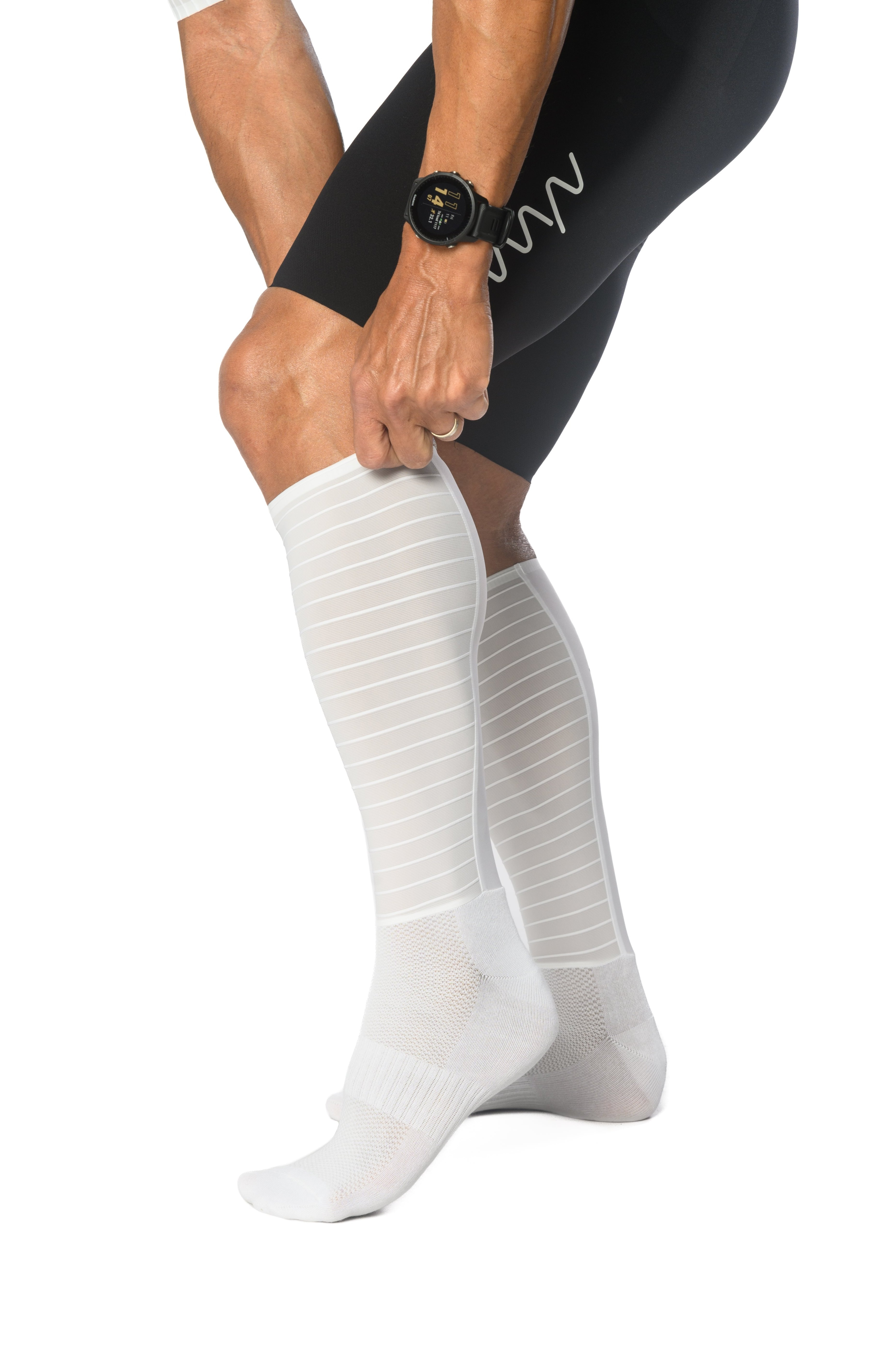 Unisex CdA Aero Calf Socks - White