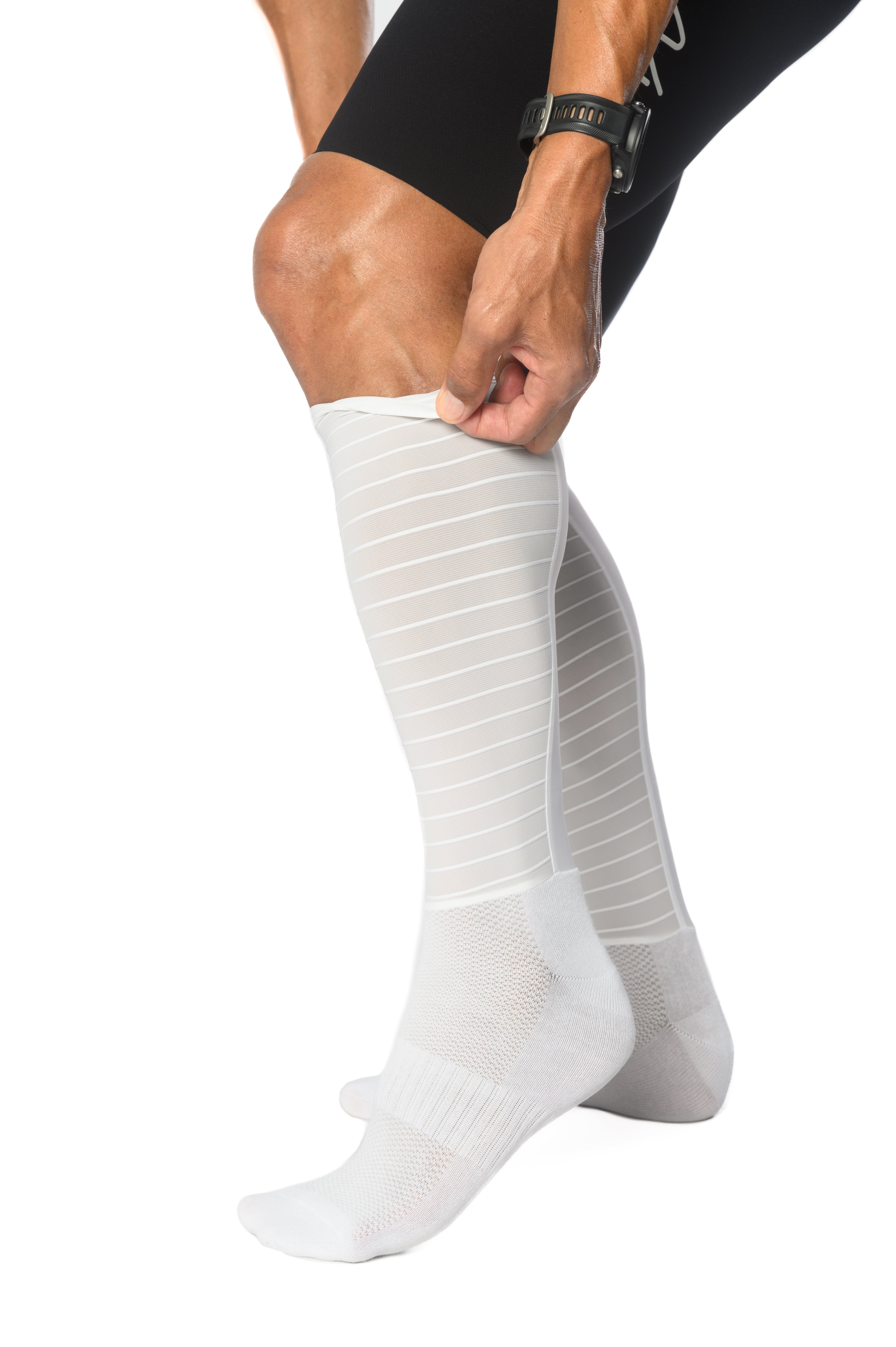 Unisex CdA Aero Calf Socks - White