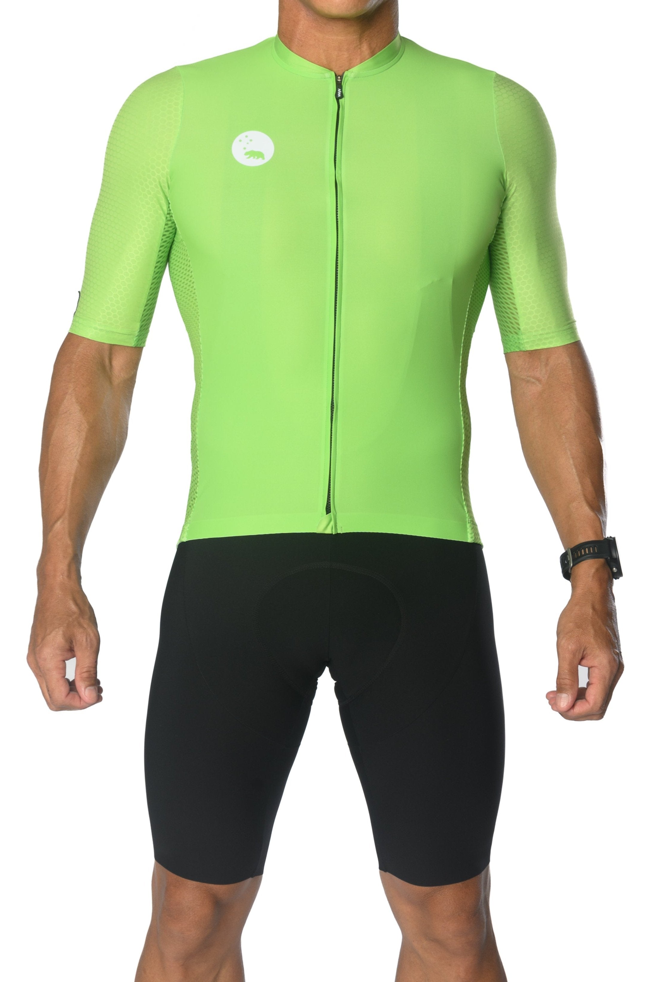 Men's LUCEO Hex Racer Cycling Jersey - Lime Green