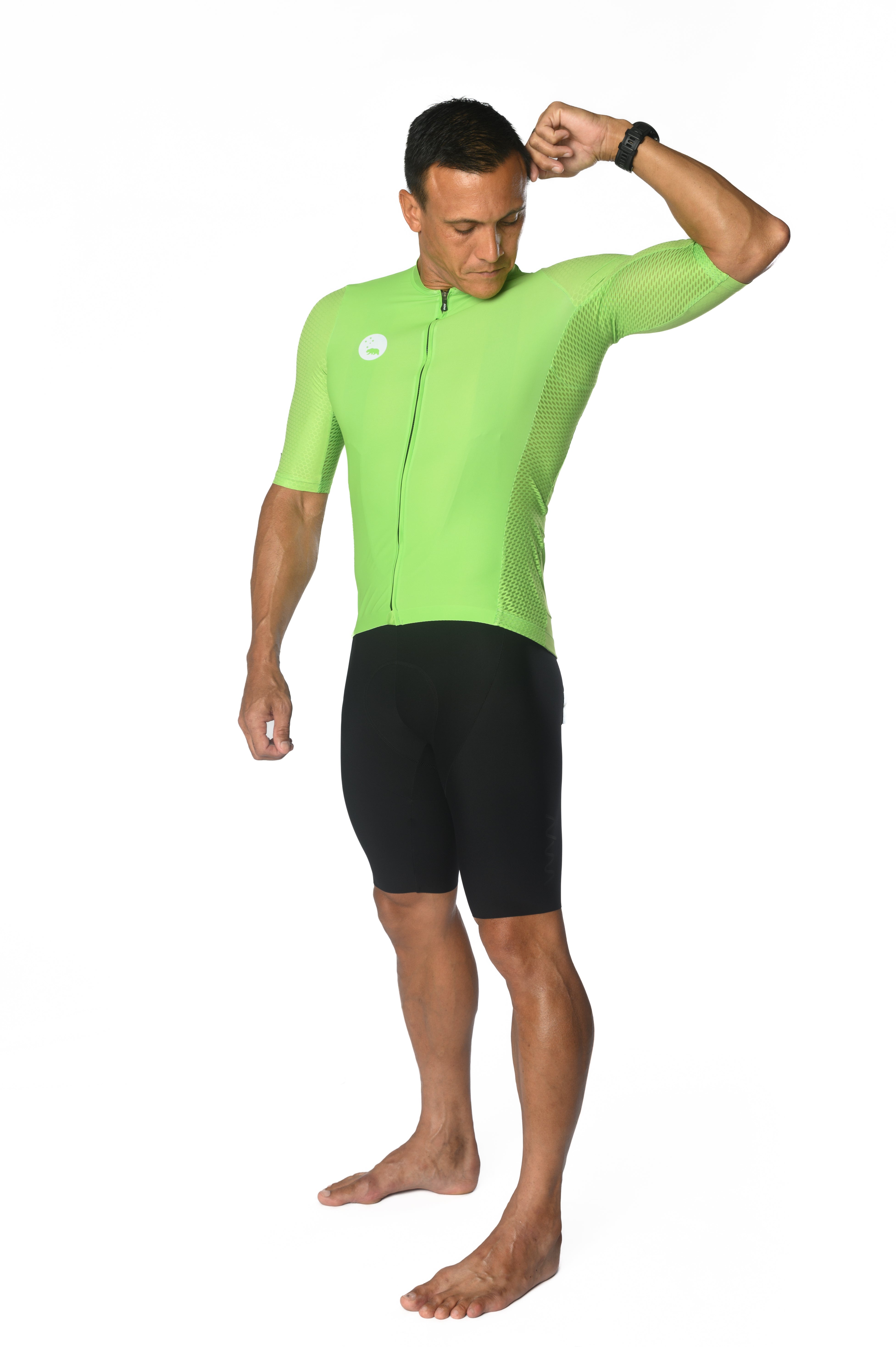 Men's LUCEO Hex Racer Cycling Jersey - Lime Green