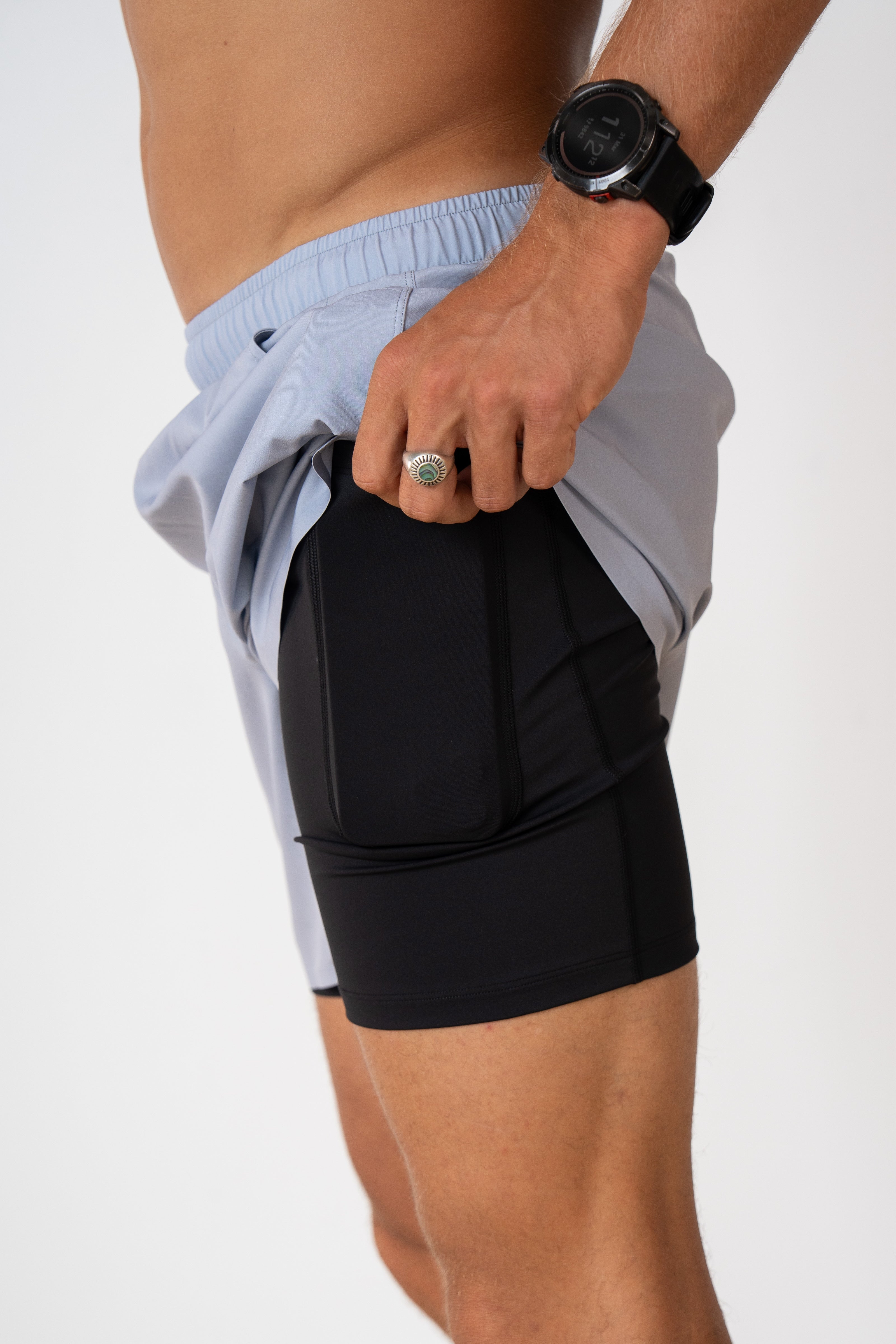 Men's Hybrid 2.0 Short (6")- Platinum