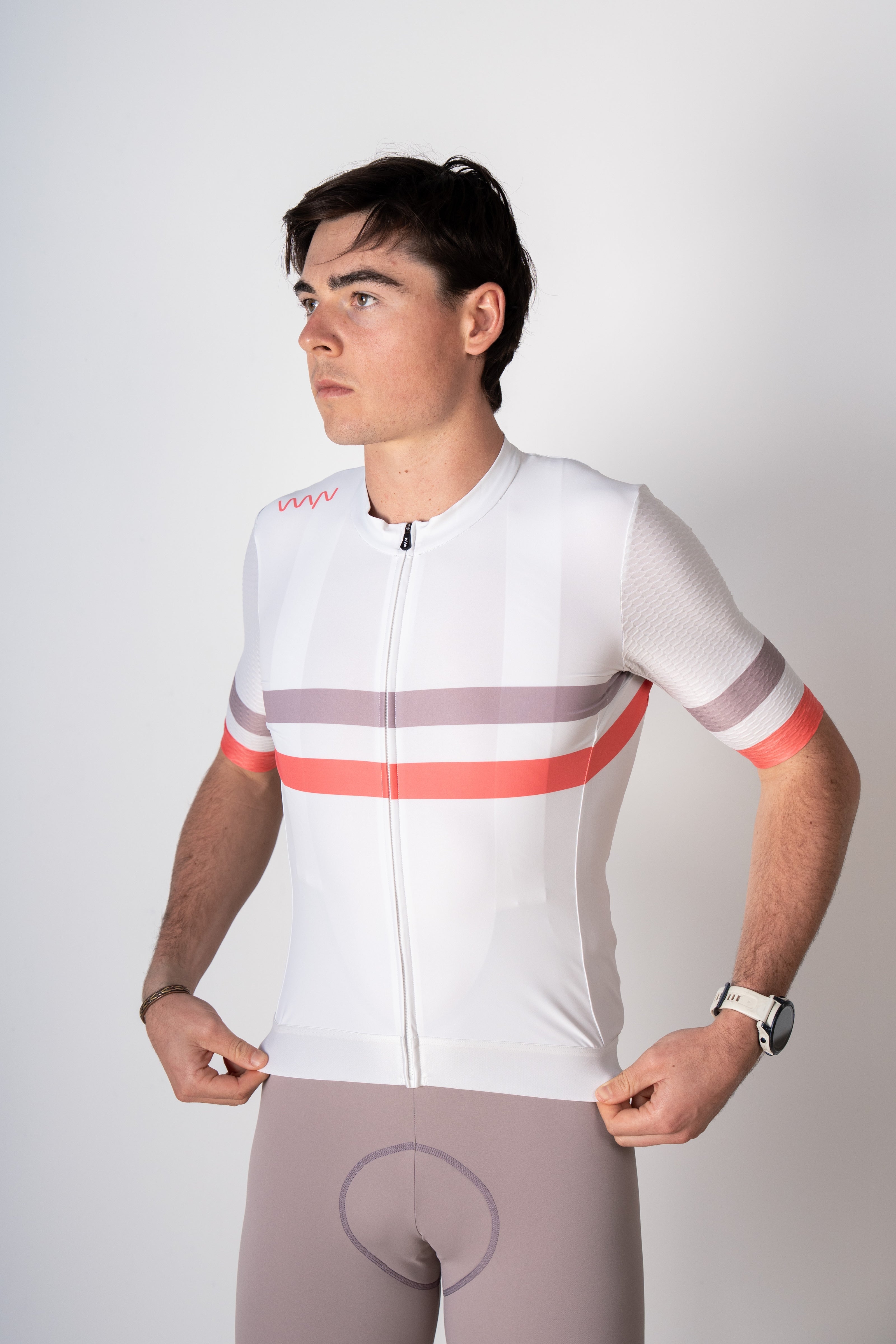 Men's Training Day Cycling Jersey - Ivory/Coral