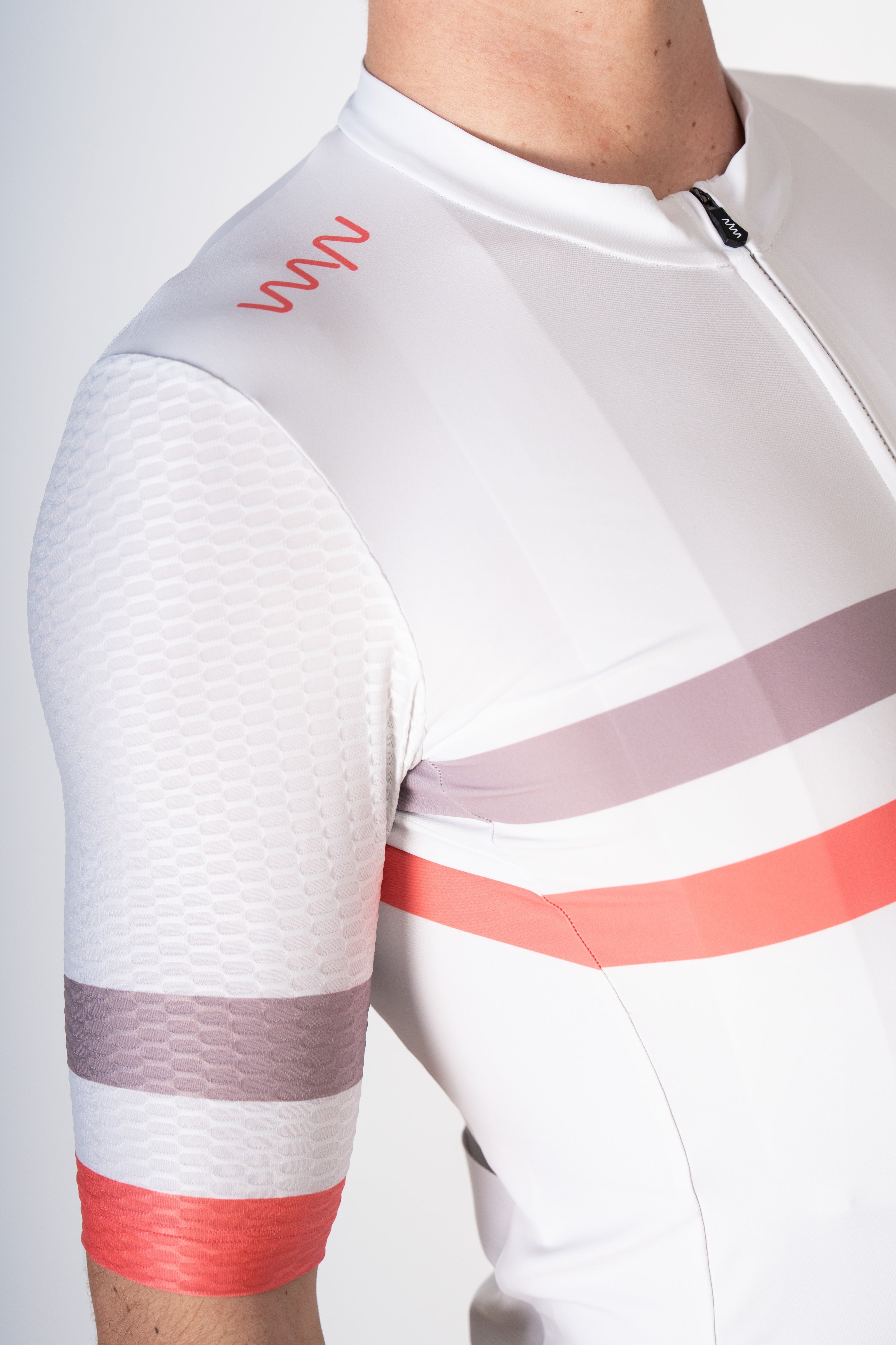Men's Training Day Cycling Jersey - Ivory/Coral