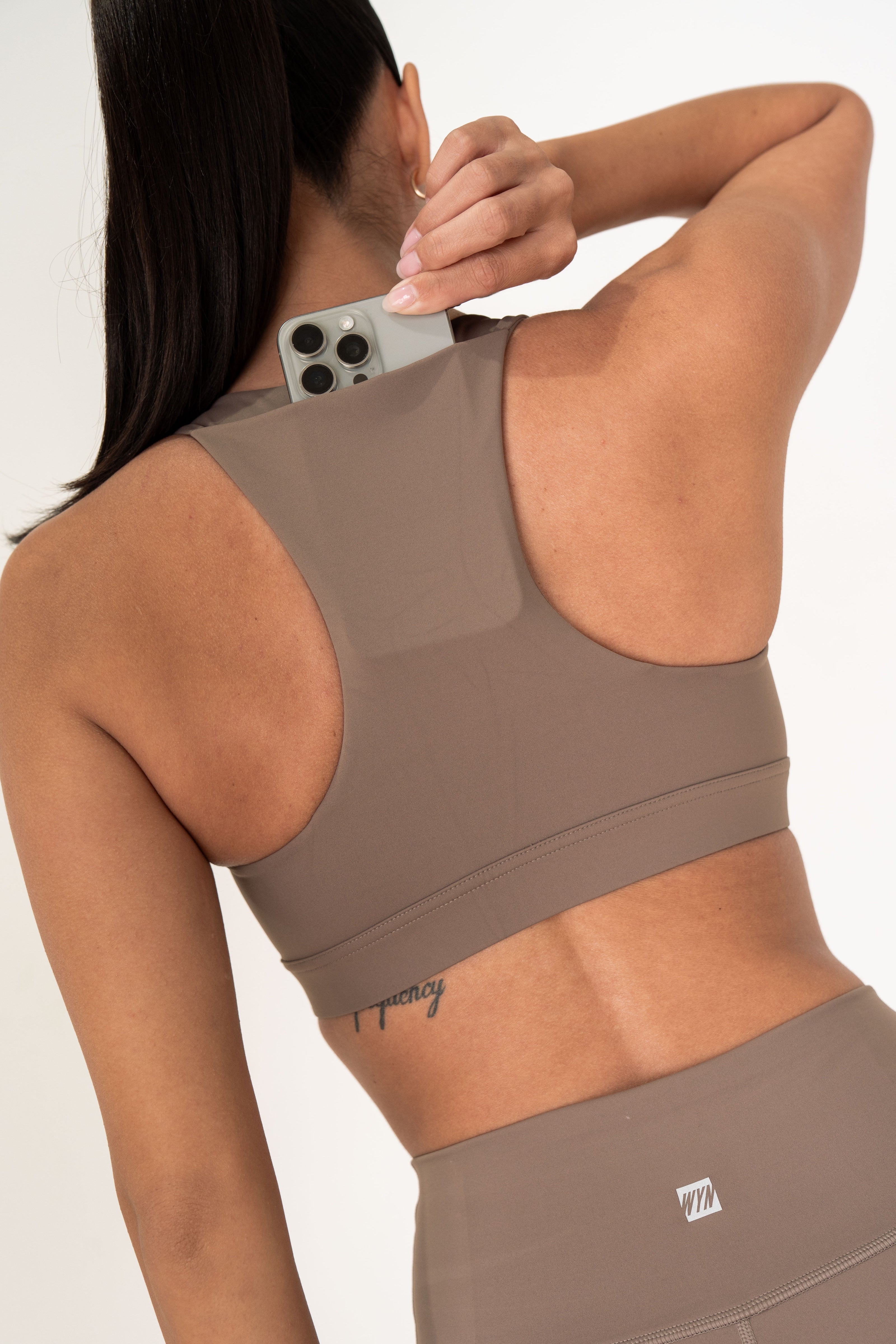 Women's Stash Racerback Bra - Truffle