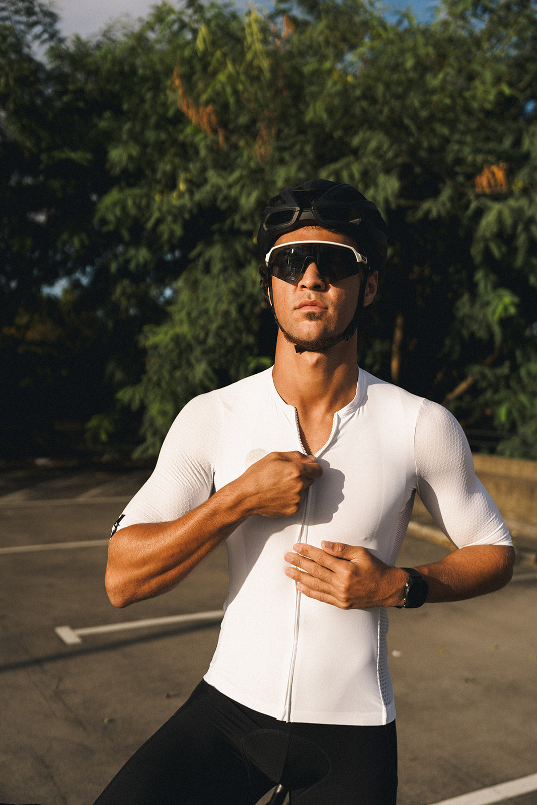 Men's LUCEO Hex Racer Cycling Jersey - White