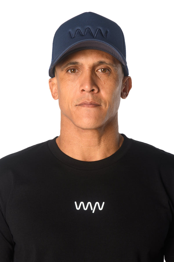 Navy On Navy Mesh Trucker