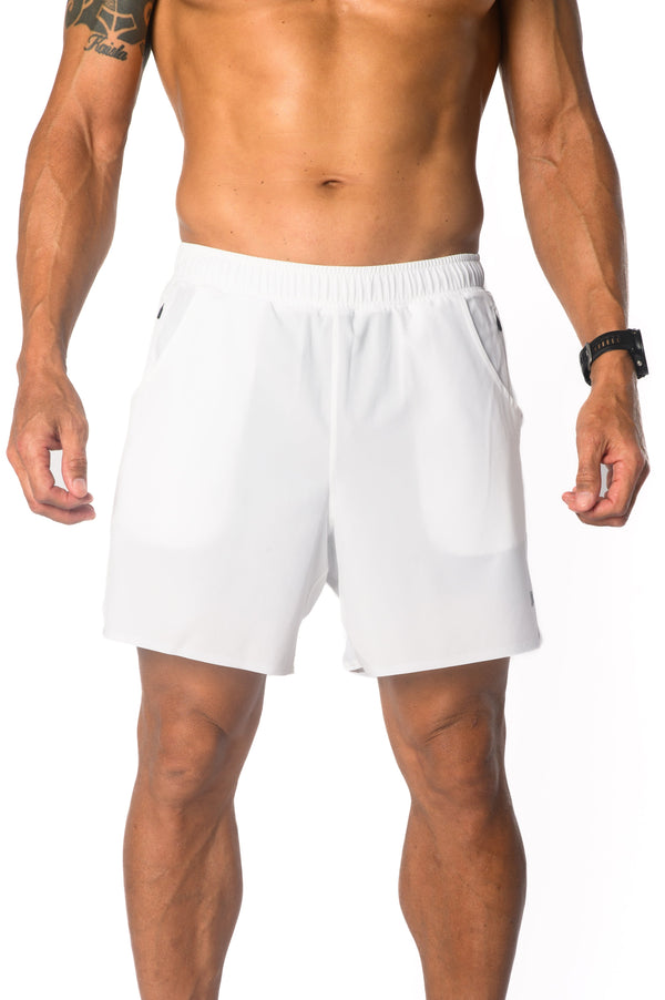Men's Hybrid Short (6")- White
