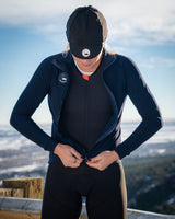 women's fleece thermal cycling jacket - deep navy