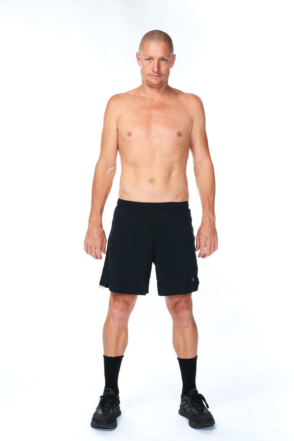 WYN by MALO noosa 2.0 run short (7")- black