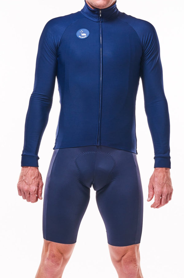 men's fleece thermal cycling jacket - deep navy