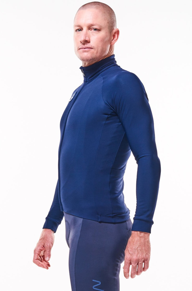 men's fleece thermal cycling jacket - deep navy