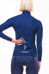 women's fleece thermal cycling jacket - deep navy