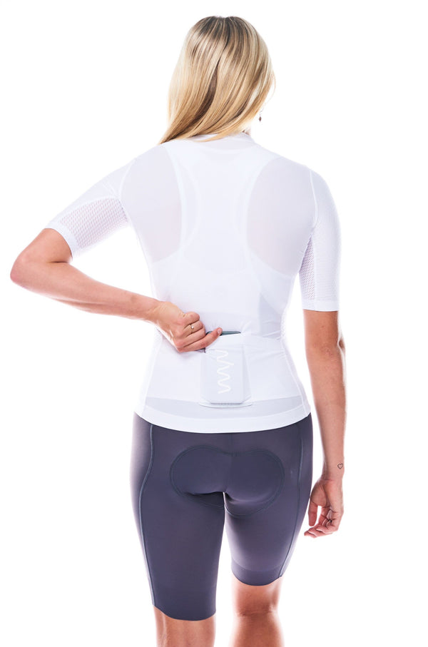 women's LUCEO hex racer cycling jersey - white