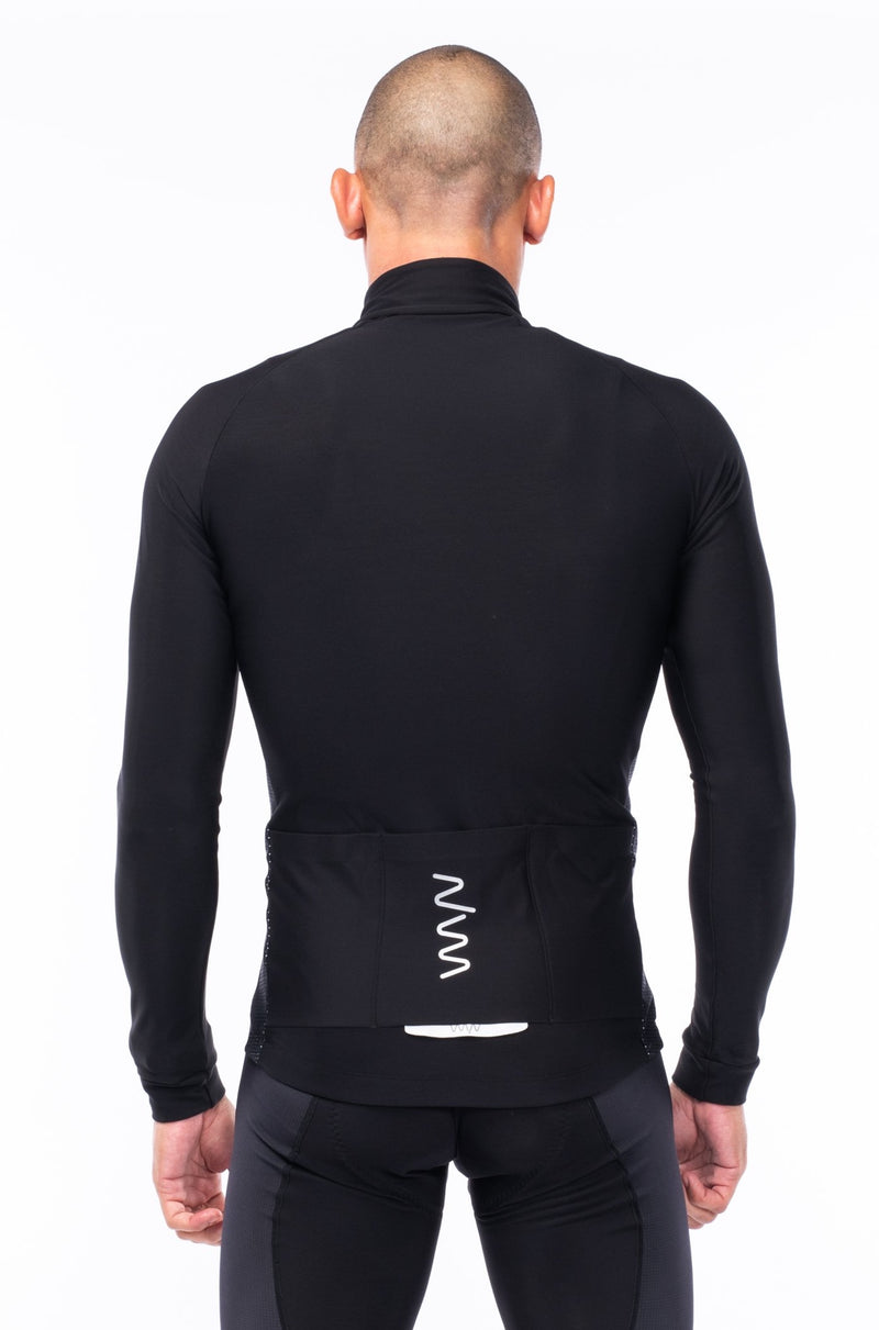men's fleece thermal cycling jacket - black
