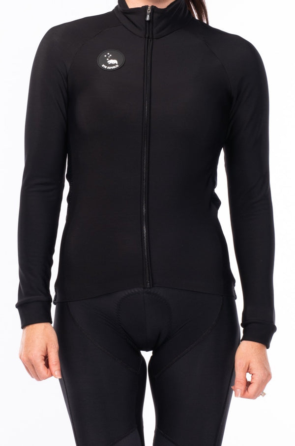 Women's Italian Thermal Cycling Jacket - Black