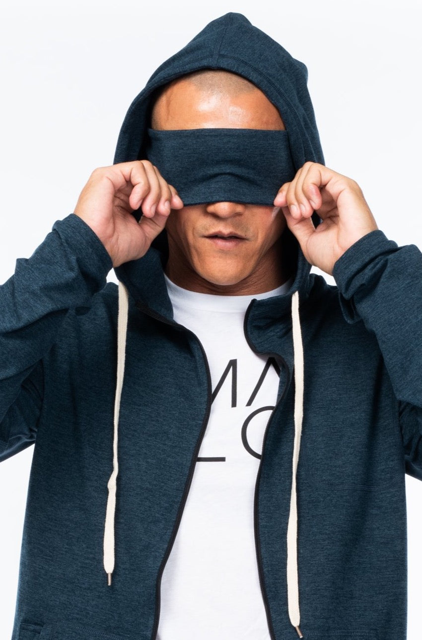 WYN Men's Ultimate Travel Hoodie - Indigo Heather