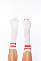 two-stripe sock - flame