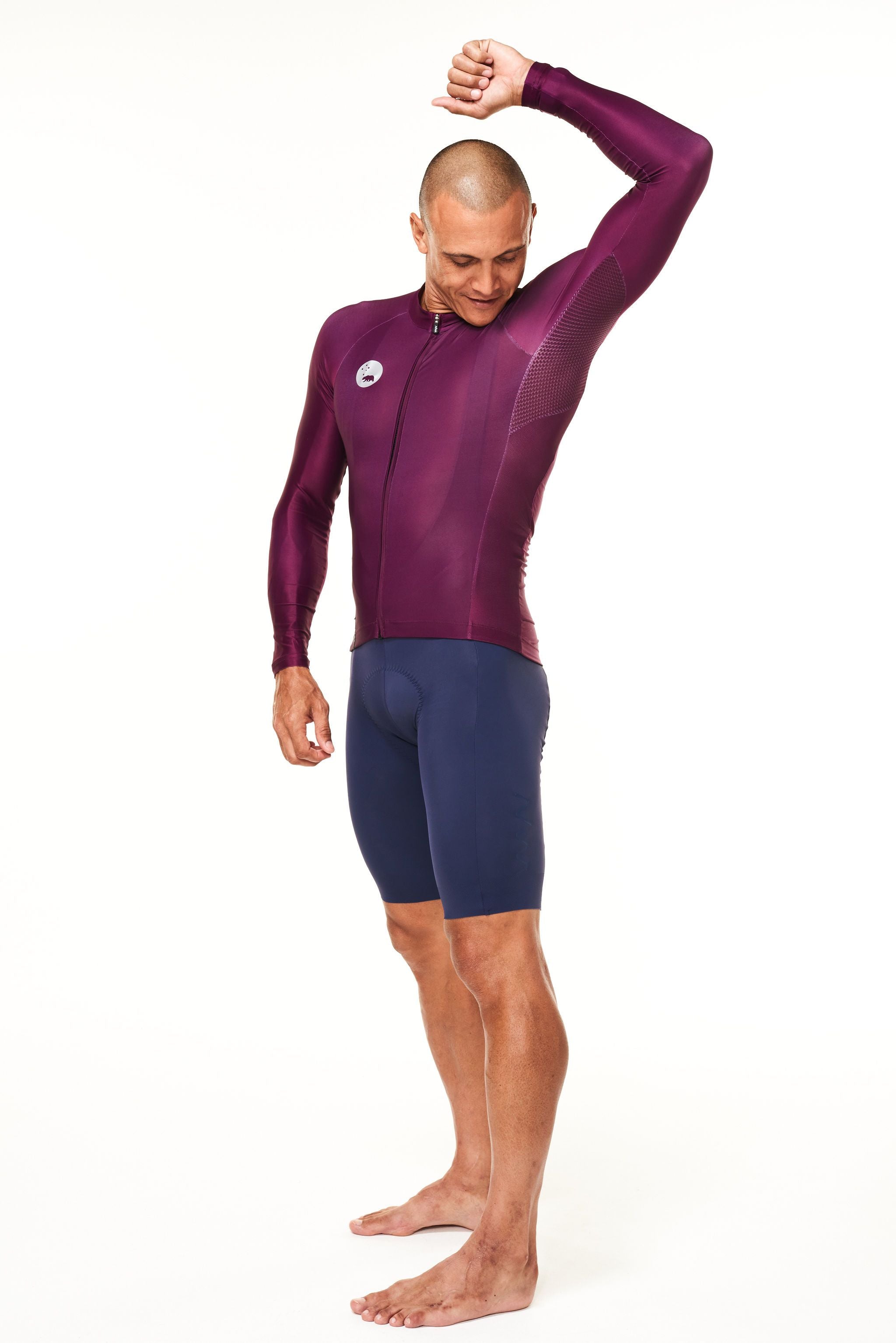 Men's Lightweight Long Sleeve Cycling Jersey - Tyrian