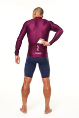 men's lightweight long sleeve cycling jersey - tyrian