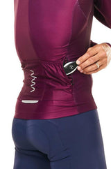 men's lightweight long sleeve cycling jersey - tyrian