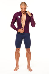 men's lightweight long sleeve cycling jersey - tyrian