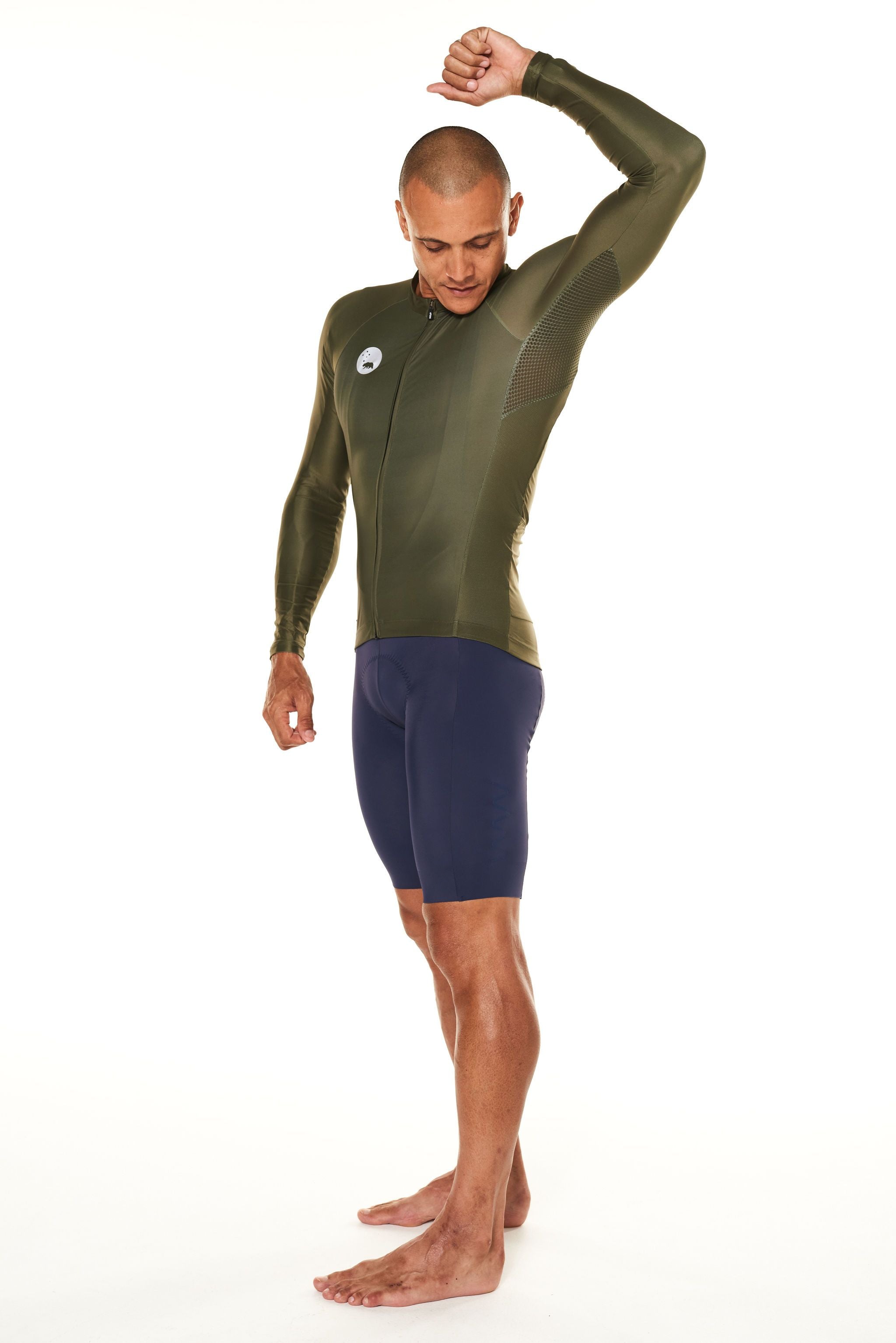 Men's Lightweight Long Sleeve Cycling Jersey - Olive