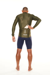 men's lightweight long sleeve cycling jersey - olive