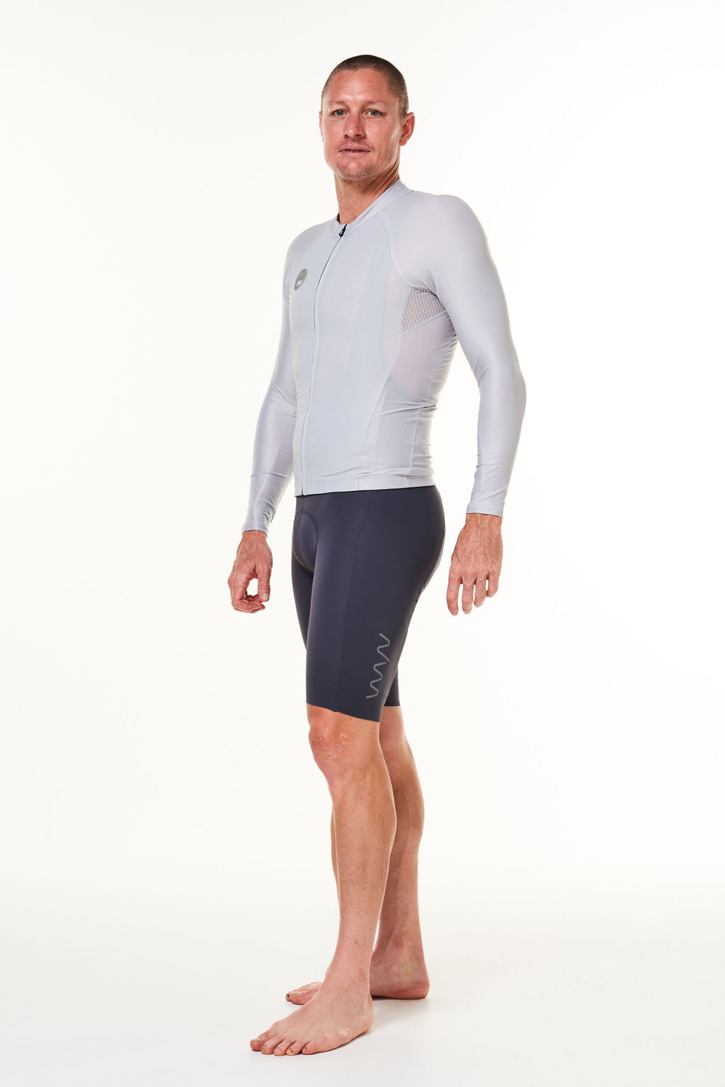 Men's Lightweight Long Sleeve Cycling Jersey - Silver